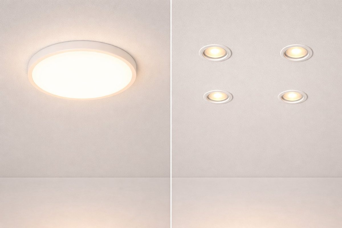 Central light fitting and LED spotlights