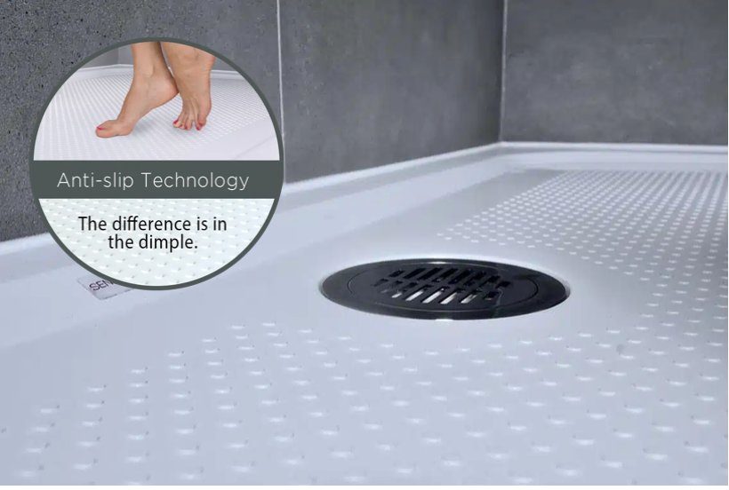 Anti-slip tray dimple technology
